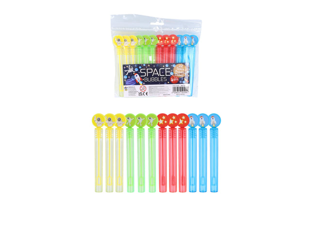 Raum-Themen Bubble Party Röhren, 4Ml, 10.5Cm, 4Er-Pack - Kindergeburtstag & Spiele TK Gruppe® Grosshandel 