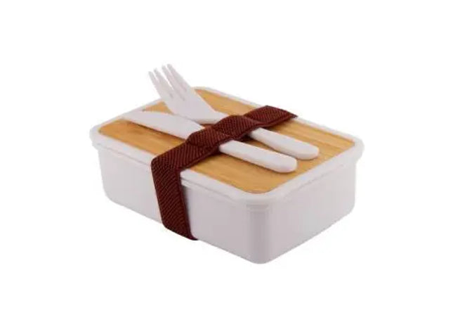 Rebento Lunchbox in Weiß & Natur – Schlicht, Elegant & Umweltfreundlich TK Gruppe® Grosshandel 