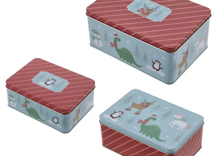 Rechteckige Gebäckdosen für Kinder - 3er Set, Robuste & Spaßige Backformen, Leicht zu Reinigen TK Gruppe® Grosshandel 