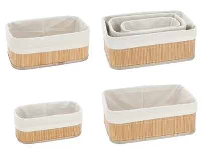 Rechteckiger Aufbewahrungskorb, Bambus, 3er-Set – Nachhaltige, robuste Organizer TK Gruppe® Grosshandel 