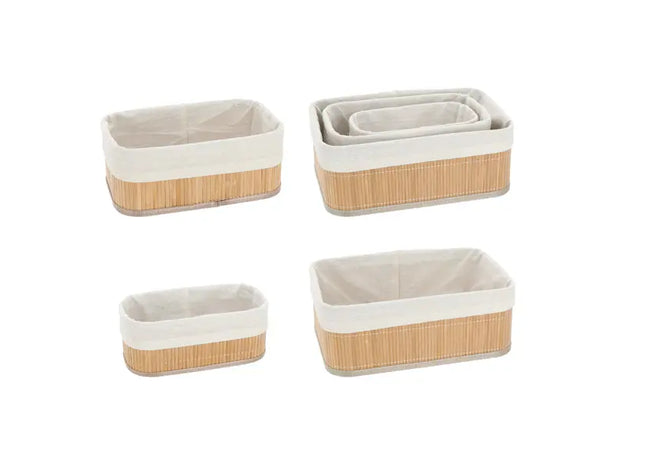 Rechteckiger Aufbewahrungskorb, Bambus, 3er-Set – Nachhaltige, robuste Organizer TK Gruppe® Grosshandel 