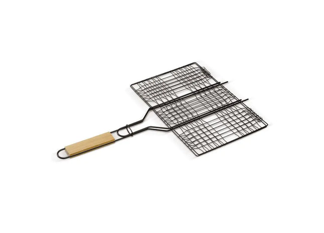 Rechteckiger BBQ-Grill mit Holzrahmen, Outdoor-Grillstation, Holzkohlegrill für Gartenpartys TK Gruppe® Grosshandel 