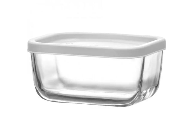 Rechteckiger Glasbehälter mit Deckel 405ml, Maße 12.5x9x6cm - Transparent & Praktisch TK Gruppe® Grosshandel 