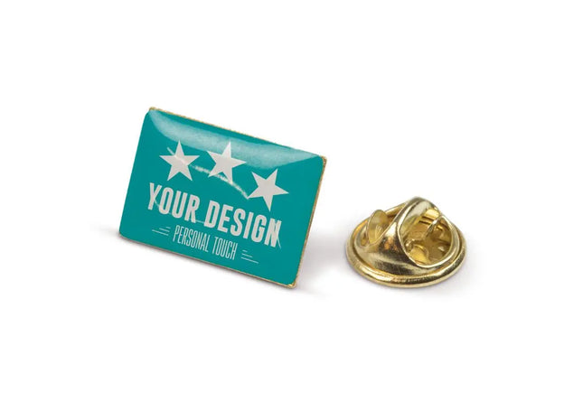 Rechteckiger Metall Pin 19x13mm in Gold Satin - Elegantes Detail für stilvolle Akzente TK Gruppe® Grosshandel 