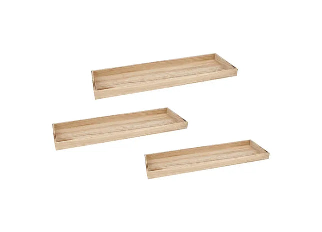 Rechteckiges Holztablett-Set, 3-teilig, Flammenoptik - Rustikale Servierkollektion TK Gruppe® Grosshandel 