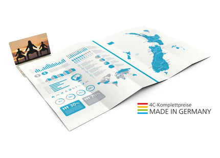 Recycelbare Kleinkartenkonzeption, gefalzt auf 50 Kacheln, mit 4C-Druck - Umweltfreundliche Werbematerialien TK Gruppe® Grosshandel 