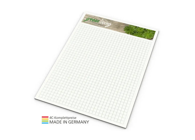 Recycling Schreibblock A5, 4C-Vollfarbdruck, Ohne Lochung – Umweltschonend TK Gruppe® Grosshandel 