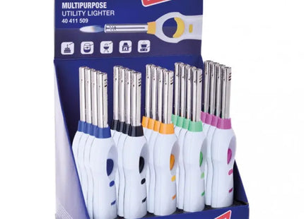 Refillable Butane Lighter with White Body and Colored Ignition Button TK Gruppe® Grosshandel 
