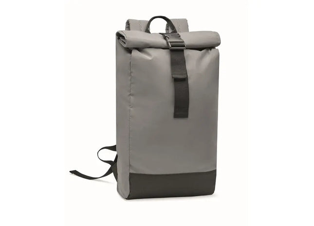 Reflektierender Rucksack BRIGHT ROLLPACK - mattsilber - sicherer und stylischer Begleiter für Alltag und Freizeit TK Gruppe® Grosshandel 