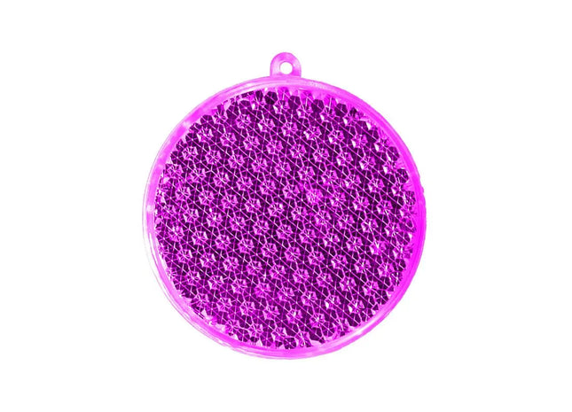 Reflektor Rund Transparent-Pink - Sichtbarkeitssteigerndes Sicherheitszubehör TK Gruppe® Grosshandel 
