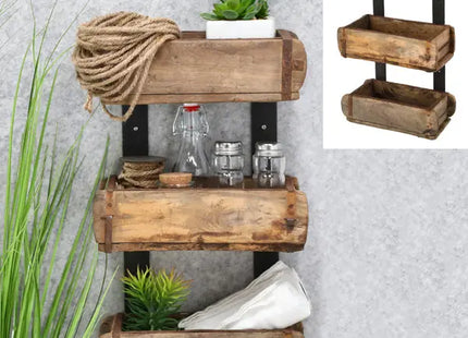 Regal in Ziegelform aus Altholz, ca. 30x50cm - Einzigartiges Wandelement TK Gruppe® Grosshandel 