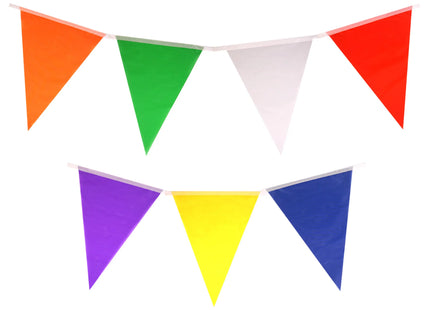 Regenbogen-Flaggen-Girlande, 7 m – 25 Luftschlangen aus Nylon, 24 cm x 32 cm, farbenfrohe Dekoration TK Gruppe® Grosshandel 