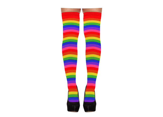 Regenbogen Halterlose Strümpfe Für Erwachsene - Bunte Kniestrümpfe, Perfekt Für Kostüme TK Gruppe® Grosshandel 