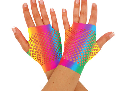 Regenbogen Netz-Handschuhe Für Erwachsene - Bunte Pride Accessories TK Gruppe® Grosshandel 