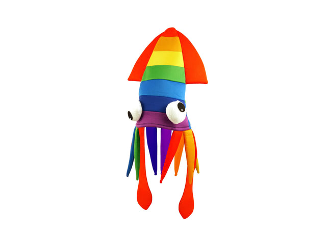 Regenbogen Tintenfisch Hut Für Erwachsene - Buntes Meerestier Kostümzubehör TK Gruppe® Grosshandel 