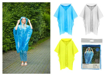 Regenponcho-Mantel mit Knopfleiste, Wetterfestes Überwurf-Set, 3 Stück TK Gruppe® Grosshandel 