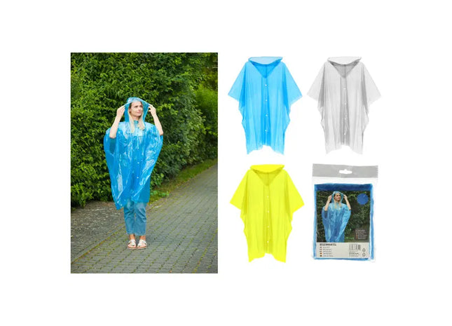 Regenponcho-Mantel mit Knopfleiste, Wetterfestes Überwurf-Set, 3 Stück TK Gruppe® Grosshandel 