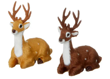 Reh, sitzend, 2er-Set, ca. 11cm – Dekorative Figuren | Charmante Wald-Themen-Deko TK Gruppe® Grosshandel 