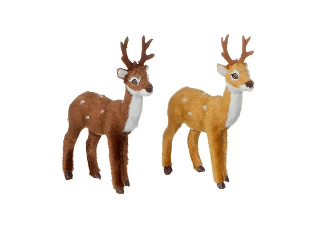 Reh, stehend, 2er-Set, 12cm Höhe – Dekorative Figuren | Elegante Wald-Themen-Deko TK Gruppe® Grosshandel 