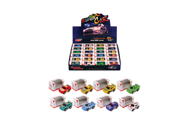 Rennauto-Set, Rückzug, 6 cm, 8 verschiedene Farben TK Gruppe® Grosshandel 