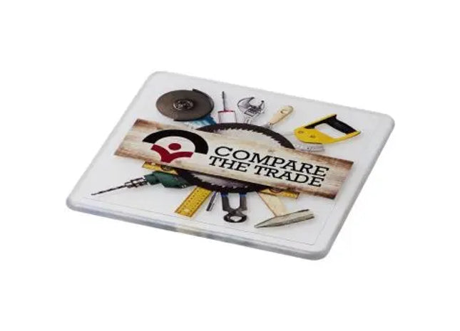 Renzo quadratischer Kunststoffuntersetzer - Transparent Klar: Stilvoll, langlebig, rutschfest, vielseitig TK Gruppe® Grosshandel 