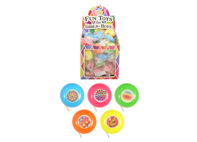 Retour-Top, 3,8 cm, 5 verschiedene Farben - Klassisches Yo-Yo-Spielzeug für Kinder TK Gruppe® Grosshandel 