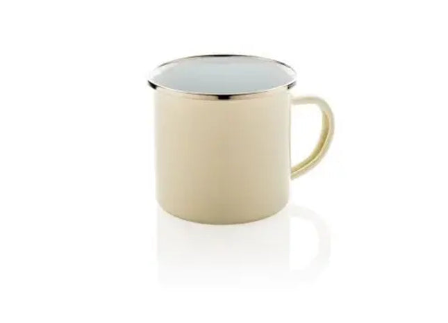 Retro 300ml Vintage Emaille Becher - weiß Robuste Tasse für Camping, Outdoor & Zuhause TK Gruppe® Grosshandel 