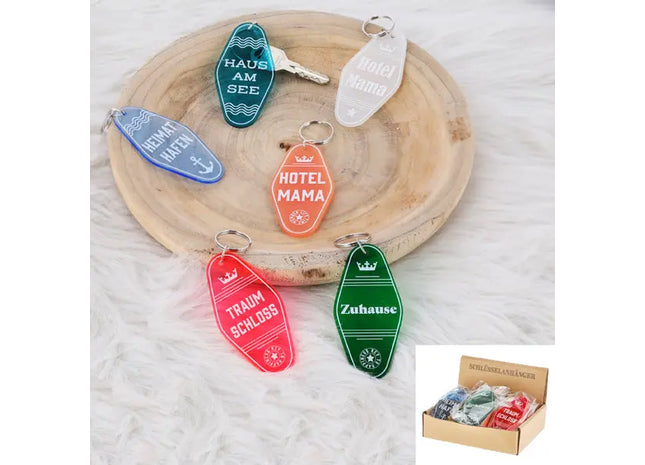 Retro-Schlüsselanhänger im 6er-Set - Vintage-Schlüsselringe als nostalgisches Accessoire TK Gruppe® Grosshandel 
