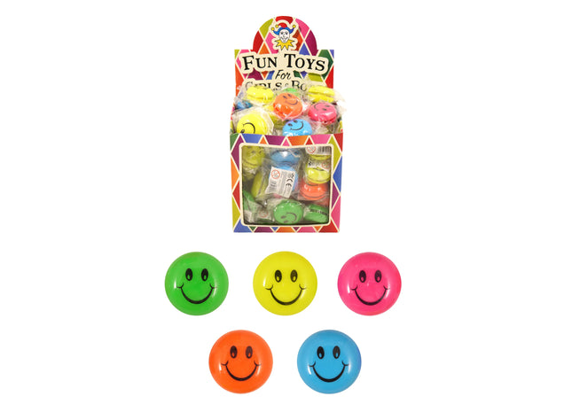 Return Top Smile 3,8 cm – 5 verschiedene Farben, Happy Faces Tolls TK Gruppe® Grosshandel 