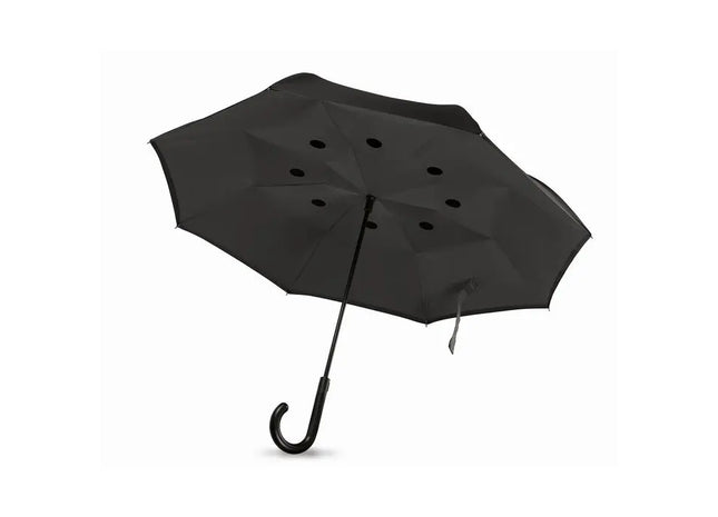 Reversibler Regenschirm DUNDEE - grau: Innovativ, robust, stilvoll, wetterfest TK Gruppe® Grosshandel 