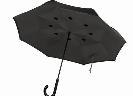 Reversibler Regenschirm DUNDEE, innovatives Faltdesign, windfest - grau TK Gruppe® Grosshandel 