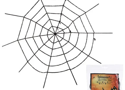 Riesiges Schwarzes Spinnennetz, Groß, ca. 150 cm – Perfekt für Halloween-Deko TK Gruppe® Grosshandel 