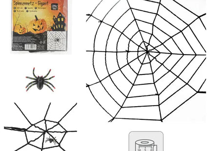 Riesiges Spinnennetz-Dekor 150 cm mit Großer Spinne Inklusive TK Gruppe® Grosshandel 
