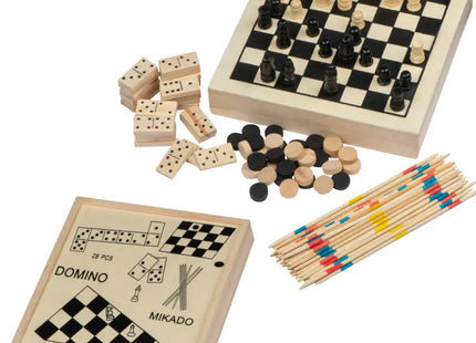 Riga Holzspielesammlung in Beige - Vielseitige Spieleset für die ganze Familie TK Gruppe® Grosshandel 