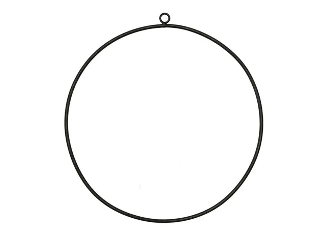 Ring zum Hängen DIY, schwarz, 25 cm Durchmesser – Moderner Kranzrahmen, vielseitig TK Gruppe® Grosshandel 