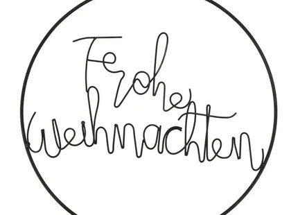 Ring zum Hängen 'Frohe Weihnachten', schwarz, 35 cm Durchmesser – Festlicher Türkranz, modern TK Gruppe® Grosshandel 