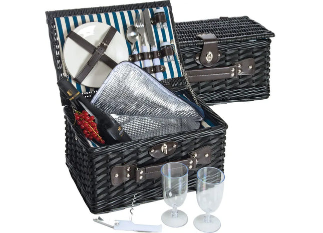 Riva del Garda Schwarzer Picknick-Kühlkorb - Elegant & Isoliert TK Gruppe® Grosshandel 