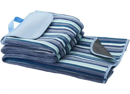 Riviera Outdoor-Picknickdecke in Weiß-Blau – Wasserabweisend & Stilvoll TK Gruppe® Grosshandel 