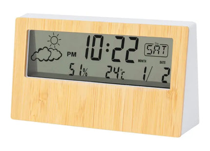 Roamer Wetterstation - Natürliches Holz Thermometer, Hygrometer und Uhr für Innen TK Gruppe® Grosshandel 