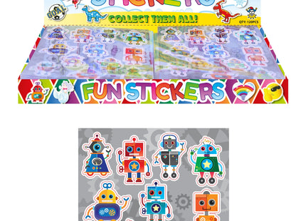 Roboter-Aufkleber-Set, 10 x 11,5 cm, 12 Stück Pro Karte, Kinder Sticker Sammlung TK Gruppe® Grosshandel 
