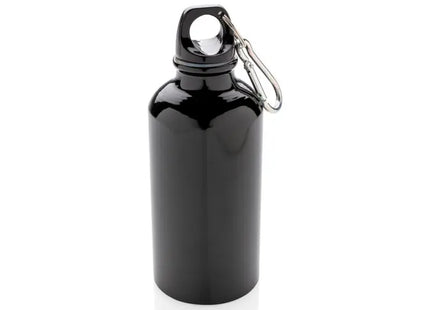 Robuste Aluminium-Sportflasche mit Karabiner, 500ml, Schwarz TK Gruppe® Grosshandel 