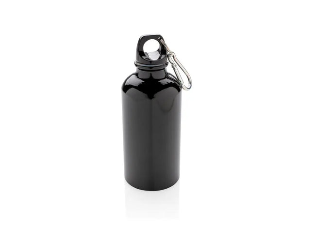 Robuste Aluminium-Sportflasche mit Karabiner, 500ml, Schwarz TK Gruppe® Grosshandel 