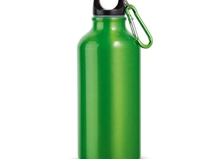 Robuste Aluminium-Trinkflasche 400ml mit praktischem Karabiner in Hellgrün TK Gruppe® Grosshandel 