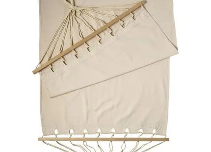 Robuste Canvas-Hängematte Tia, khaki, langlebige Outdoor-Liege, tragbare Entspannungsmatte TK Gruppe® Grosshandel 