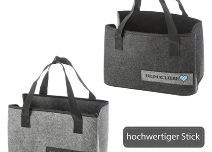 Robuste Filztasche zur Aufbewahrung - Heimatliebe Design | 2er Set | Stilvoller & Umweltfreundlicher Organizer TK Gruppe® Grosshandel 