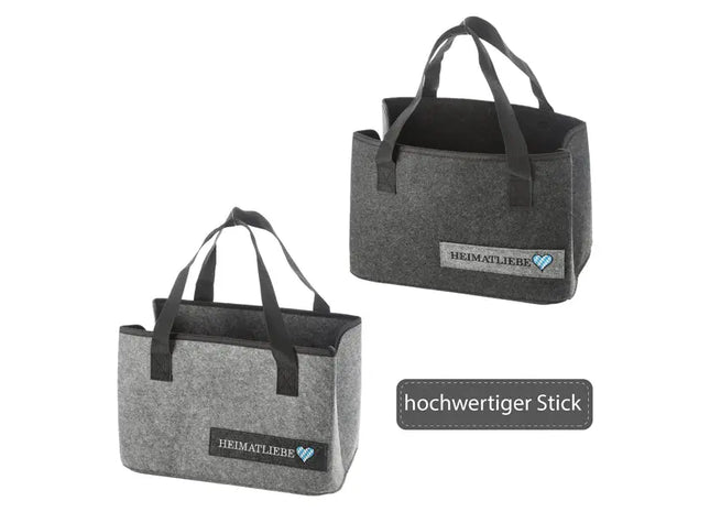 Robuste Filztasche zur Aufbewahrung - Heimatliebe Design | 2er Set | Stilvoller & Umweltfreundlicher Organizer TK Gruppe® Grosshandel 