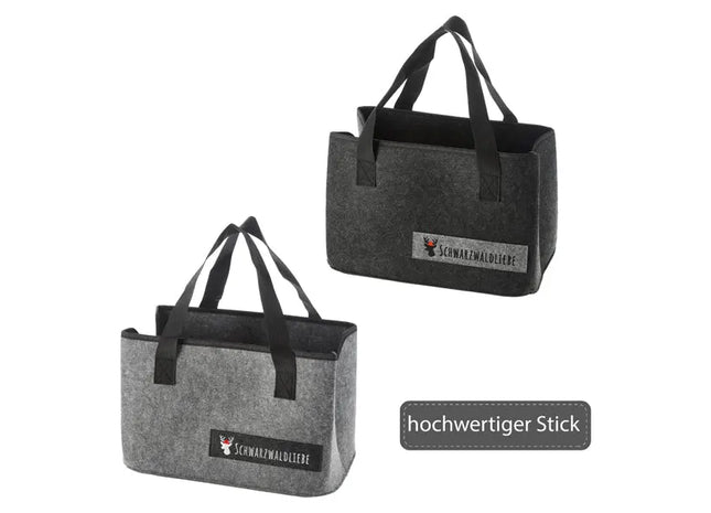 Robuste Filztasche zur Aufbewahrung - Schwarzwaldliebe Design | 2er Set | Umweltfreundlich TK Gruppe® Grosshandel 