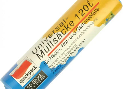 Robuste Müllbeutel 120 Liter, 10er-Pack auf Rolle, 70x110cm, 15MY - Starke Abfallsäcke TK Gruppe® Grosshandel 