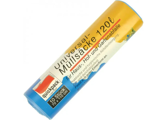 Robuste Müllbeutel 120 Liter, 10er-Pack auf Rolle, 70x110cm, 15MY - Starke Abfallsäcke TK Gruppe® Grosshandel 