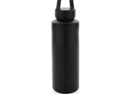 Robuste RCS rPP Wasserflasche mit Henkel, 600ml, Schwarz TK Gruppe® Grosshandel 